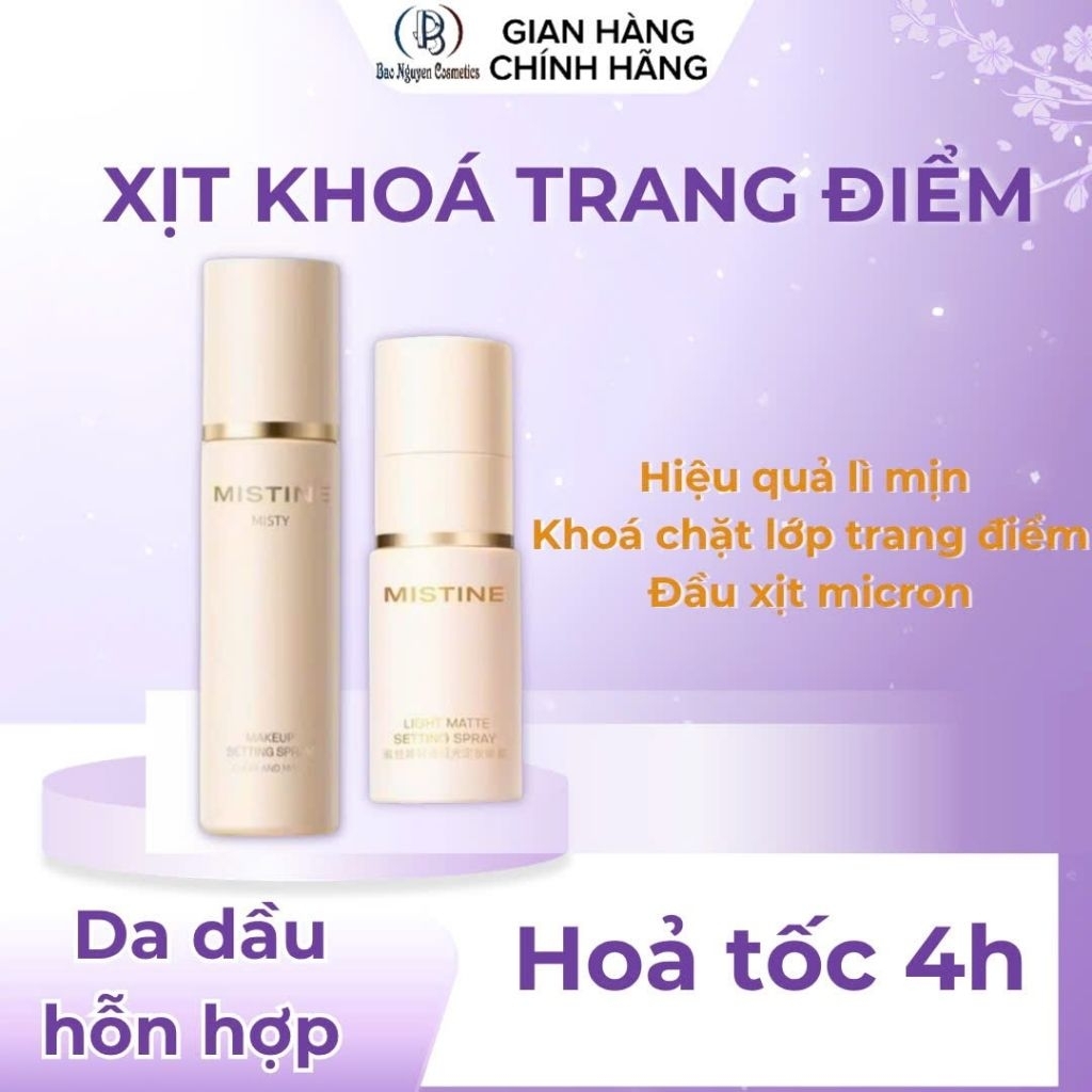 Xịt khoá makeup Mistine xịt khoá nền hiệu quả lì mịn