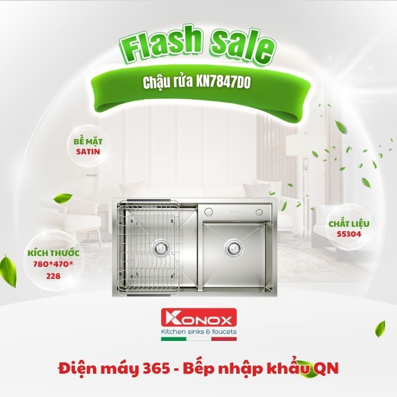 Chậu Rửa Bát Konox KN7847DO – Gọn gàng, bền bỉ, tối ưu cho bếp Việt