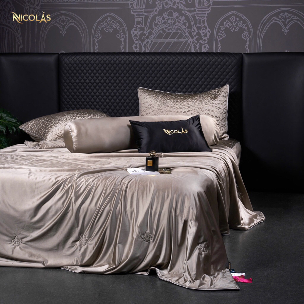 Vân su shop- Chăn ga gối lụa băng lạnh tơ tằm Nicolas VIP 2026