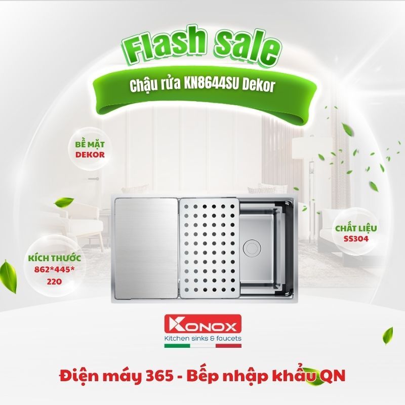 Chậu Rửa Chén Konox Dekor KN8644SU – Workstation 1 hố chống xước cao cấp