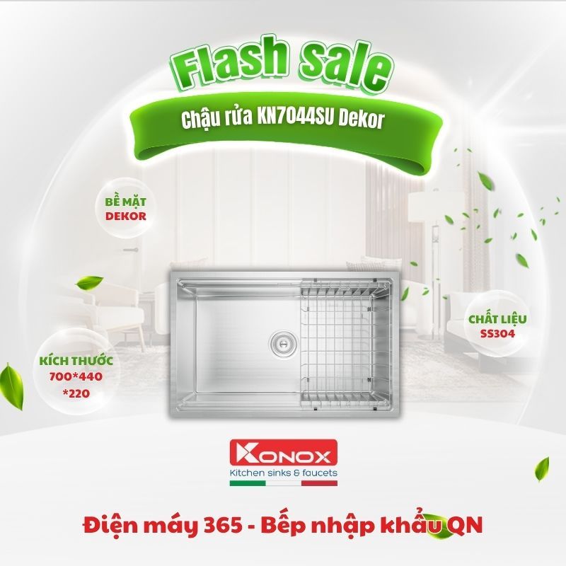 Chậu Rửa Chén Konox KN7044SU Dekor – Nhỏ gọn, chống xước, chuẩn workstation