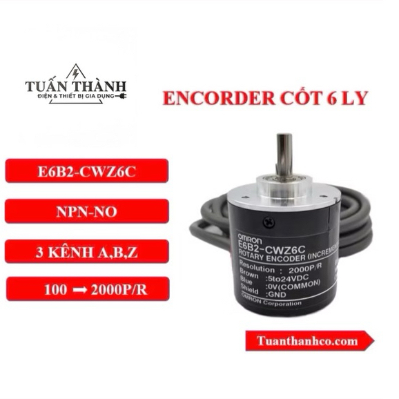 Encoder Cốt 6 Ly 2000 Xung E6B2-CWZ6C E6B2 Rotary Encoder