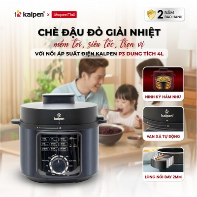 Nồi áp suất điện tử đa năng Kalpen P3 dung tích 4L, công suất 800W van xả tự động hàng chính hãng