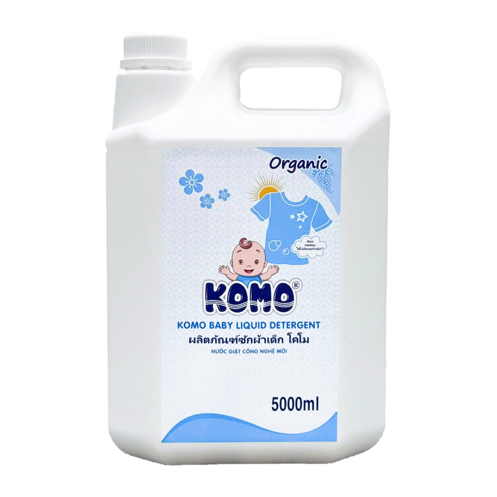Nước Giặt Xả Komo Can 5L 2 Mùi Hương Tùy Chọn Được Cho bé Trên 6 Tháng Hàng Việt Nam