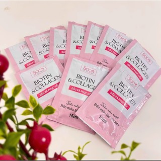 Dầu xả ủ tóc SACO 18ml, dầu xả Biotin Collagen dưỡng tóc mềm mượt, không khô xơ bền màu sau nhuộm