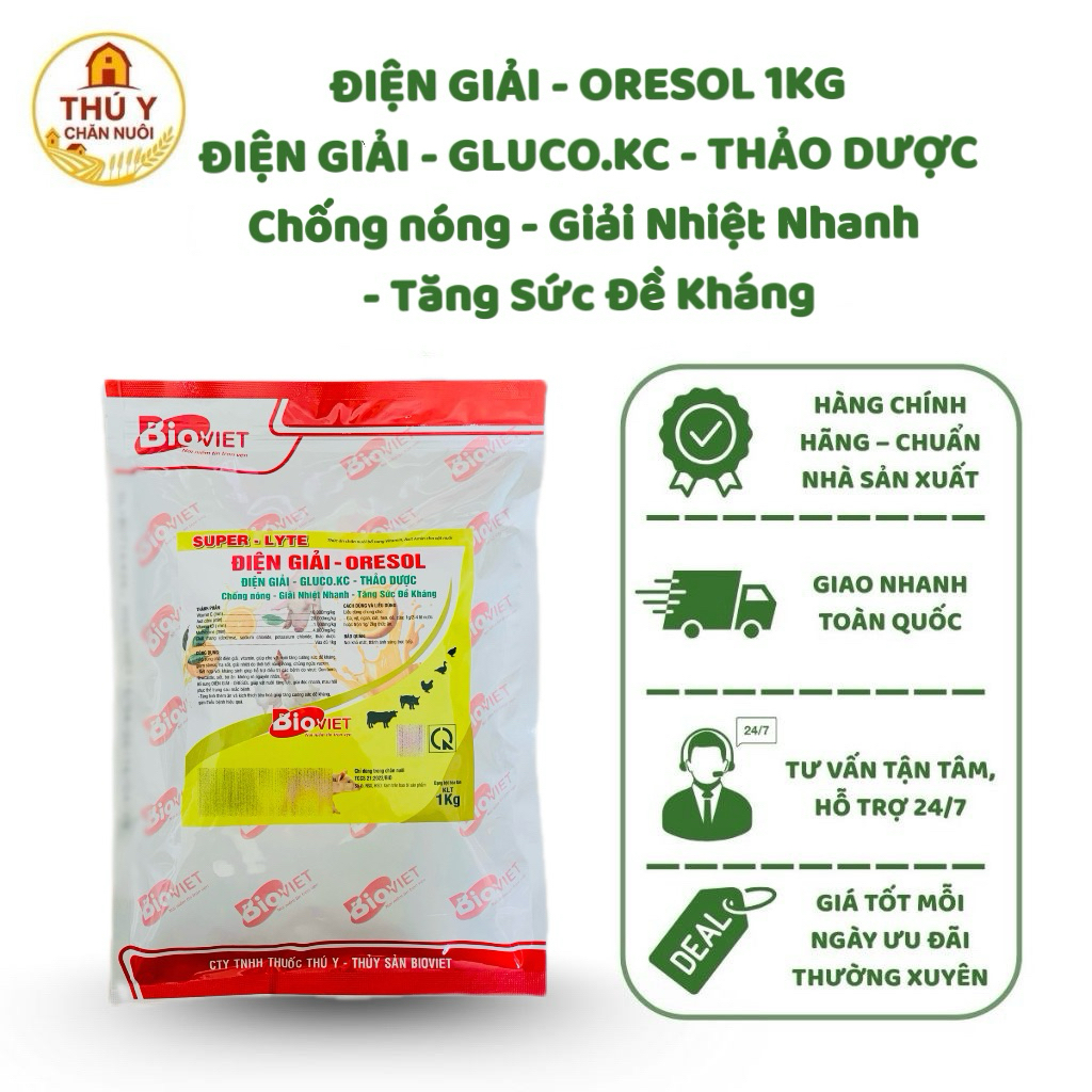 Điện Giải Oresol Điện Giải Gluco.Kc Thảo Dược 1Kg Chống Nóng Giải Nhiệt Nhanh Tăng Sức Đề Kháng Cho 