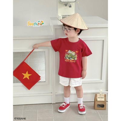 Áo phông cộc tay Beemo in hình Việt Nam dễ thương vải cotton co giãn cho bé đi học, đi chơi 6168AHK