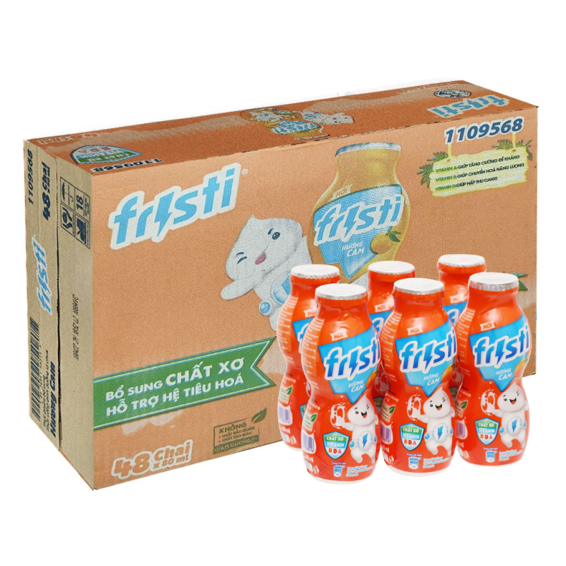 Thùng 8 lốc 6 sữa chua uống Fristi cam/ nho/ táo/ dâu/ ĐT 80ml