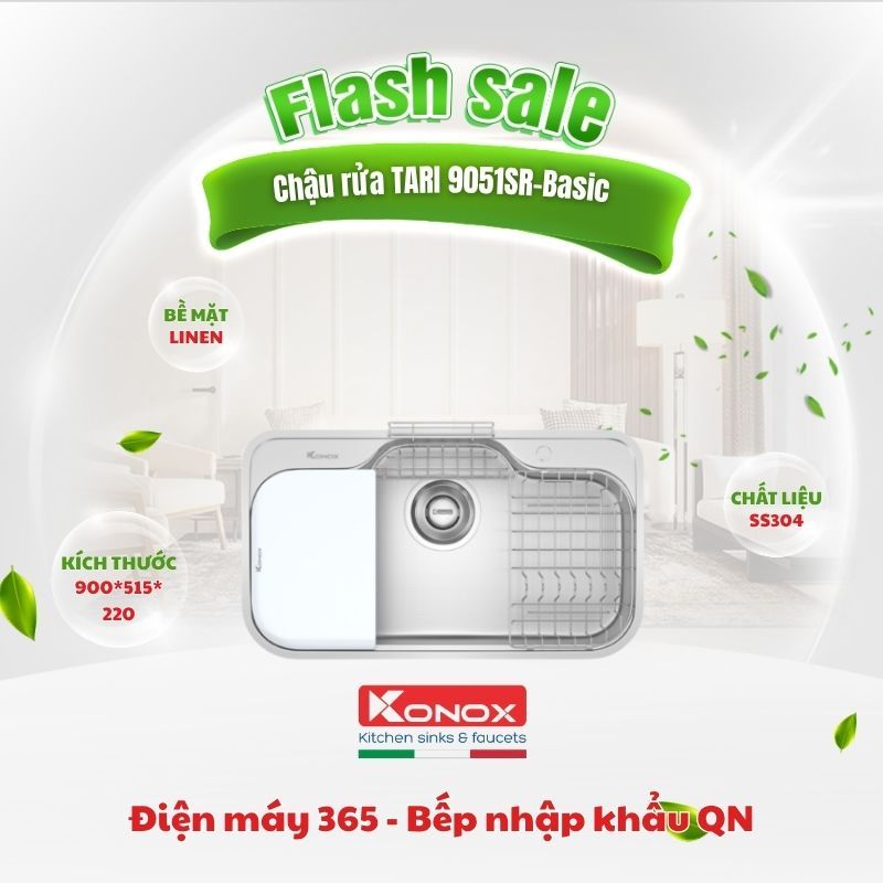 Chậu Rửa Bát Konox TARI 9051SR - 1 hố siêu rộng, chống xước chuẩn Nhật