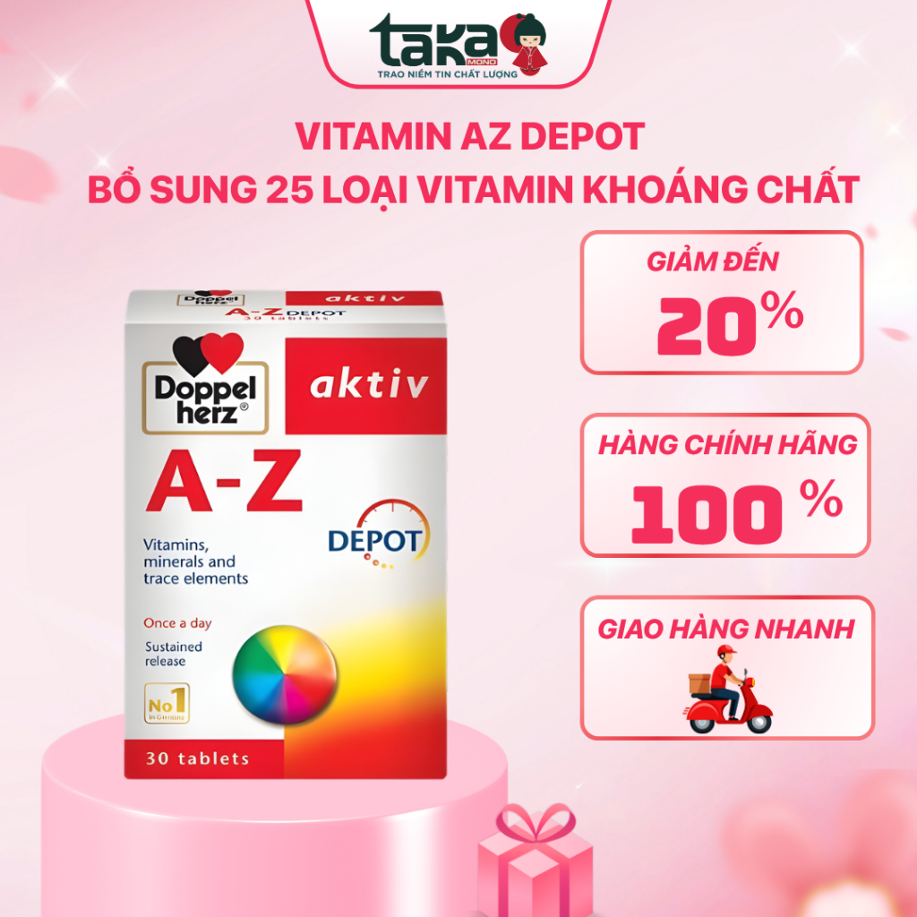 Vitamin Tổng Hợp AZ Depot - Bổ Sung Vitamin Và Khoáng Chất Giúp Tăng Sức Đề Kháng 30 Viên