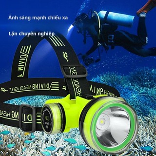 Đèn đội đầu đa năng chống nước, dùng lặn, câu đêm, đi rừng, sửa ngoài trời, gọn mang theo
