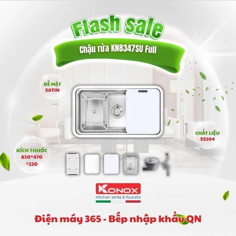 Chậu Rửa Chén Konox KN8347SU – Workstation chống xước, tối ưu trải nghiệm bếp