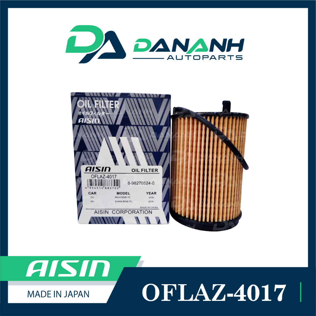 [CHÍNH HÃNG] Lọc nhớt AISIN OFLAZ-4017 cho xe Isuzu MU-X (2016-nay), D-MAX (2016-nay)