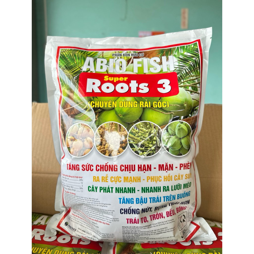 ROOT 3 - chuyên cho dừa: ra lưỡi mèo, tăng đậu trái, ra rễ nhanh, chống nứt trái, giúp tròn trái,..(