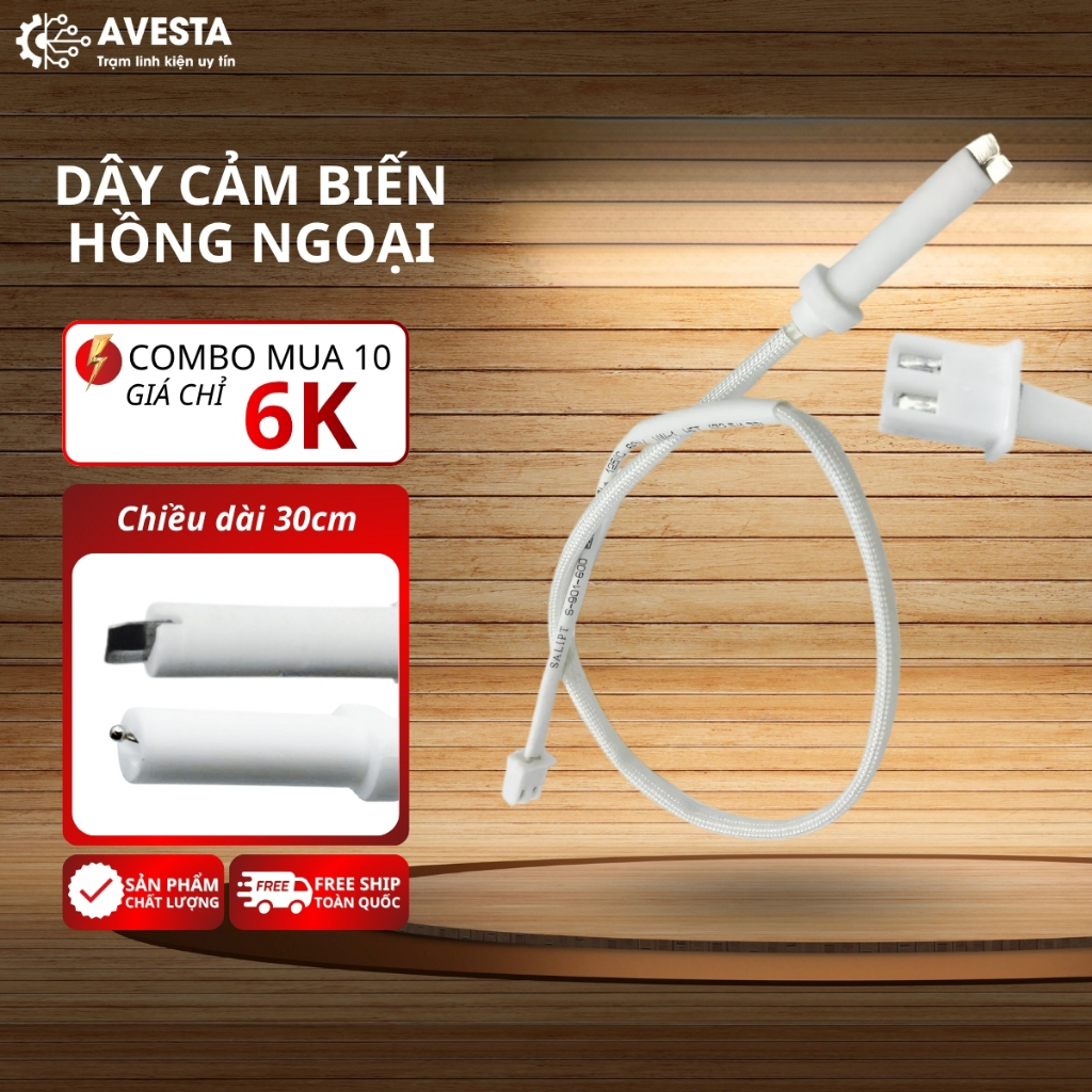 Dây cảm biến nhiệt bếp hồng ngoại, dây dò nhiệt độ bếp từ dài 33.5cm bảo vệ quá nhiệt Avesta