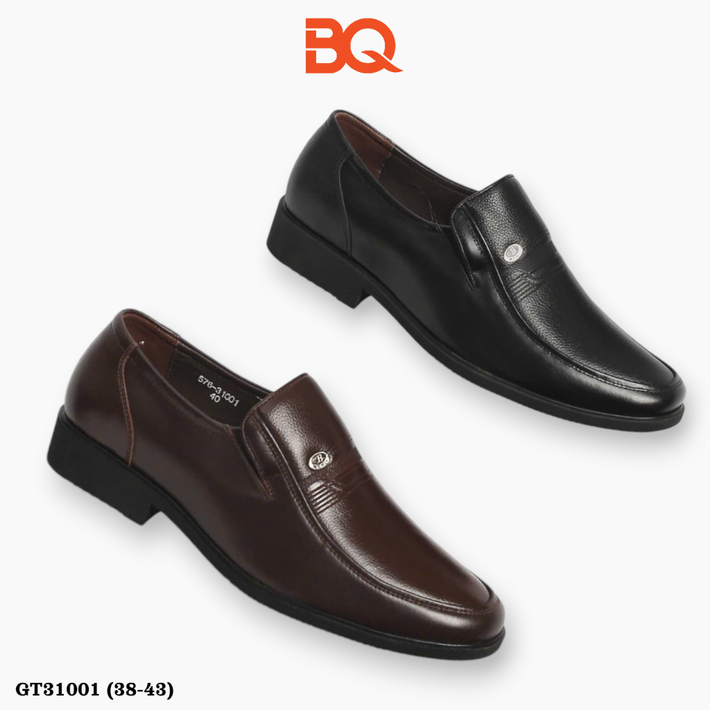 BQ | Giày nam size 38-43 Giày tây da trung niên da bò cao cấp ôm chân đế cao su êm chân GT31001