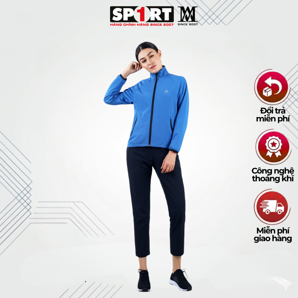 Bộ quần áo thể thao nữ mulet AM WJK003 Raflan, dáng Slimfit, vận động thoải mái, không bai xù Sport1