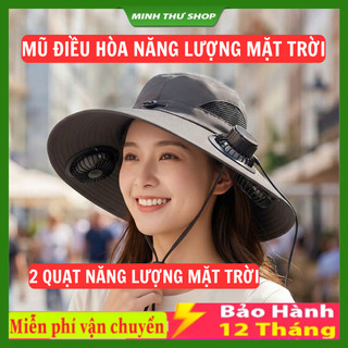 Mũ chống nắng Năng Lượng Mặt Trời, Mũ điều hòa Có 2 Quạt Thoáng Khí chống nắng Đi Câu Cá, làm Vườn, Du Lịch