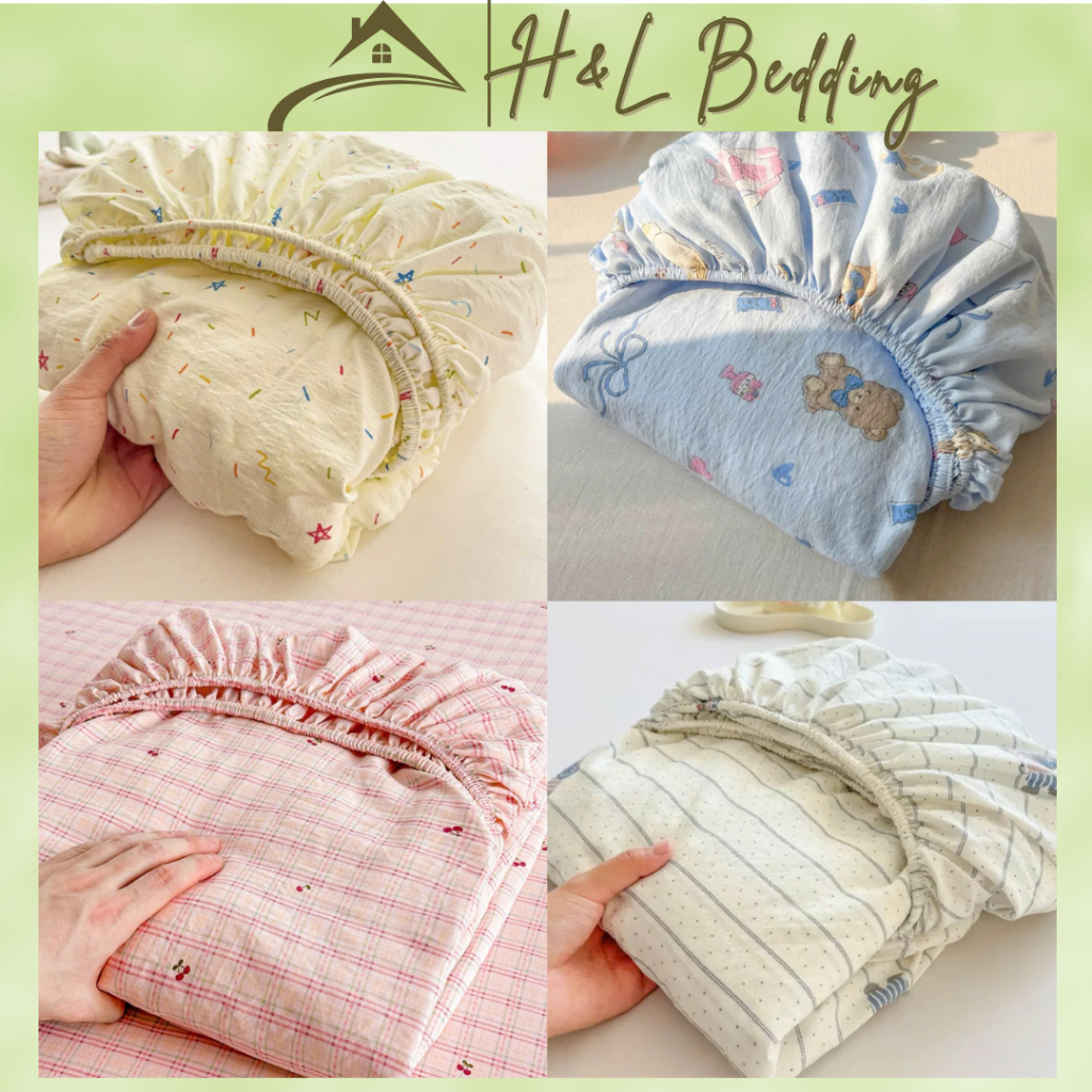 Bộ Ga Gối Cotton Icy Vintage 3 Món Cao Cấp – Mềm Mịn, Mát Lạnh – Ga Bo Chun 10cm, Phù Hợp Đệm 2–10cm