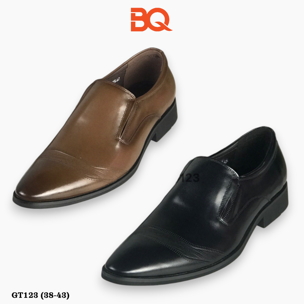 BQ | Giày nam size 38-43 Giày da bò cao cấp dáng lười mũi nhọn trơn trẻ trung thanh lịch GT123