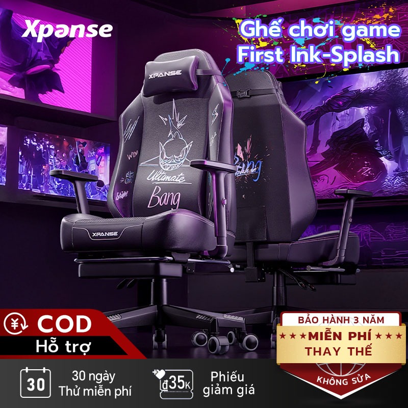Ghế gaming Xpanse X36 Da cao cấp siêu dẻo, Tựa lưng bionic liên tục cong hình chữ S | ghế công thái học | ghế văn phòng