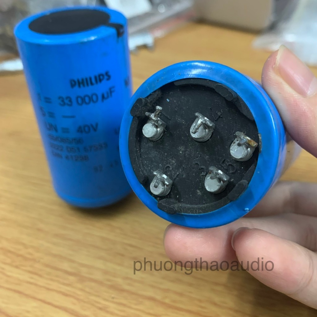 Tụ Philips 33000uf 40v, Tụ phân cực 33000uf 40v đã qua sử dụng