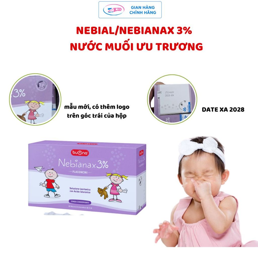 Nước muối ưu trương Nebal 3% Buona Nebial/Nebianax 3% Flaconcini [Chính hãng]