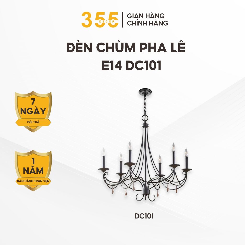 Đèn Chùm DC101 355 Decor Lighting Bóng E14 Thiết Kế Sang Trọng Đẳng Cấp Trang Trí Nhà Ở Hiện Đại