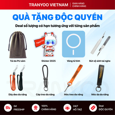 [QUÀ TẶNG] Túi Đựng Đa Năng, Bút Vệ Sinh, Sticker, Vòng Dán Từ Tính, Móc Treo Đa Năng TRANYOO
