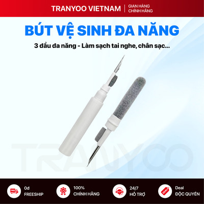 Bút Vệ Sinh Làm Sạch Tai Nghe 3 Trong 1 TRANYOO Nhựa ABS Cao Cấp Làm Sạch Tai Nghe