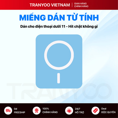 Miếng Dán Sạc Không Dây TRANYOO Chất Liệu Kim Loại Tăng Cường Lực Hút Từ Tính Cho Điện Thoại