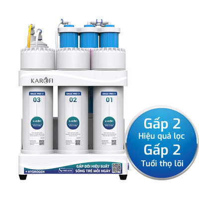 [CHÍNH HÃNG] Máy lọc nước để gầm RO Mỹ KAROFI KAQ-U03 Pro - RO Mỹ 50GPD, 6 lõi chức năng
