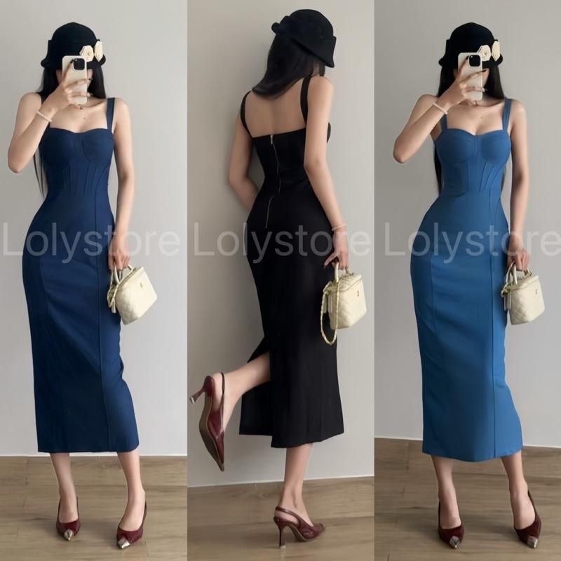 ( CÓ BIGSIZE ) Đầm body nữ thun Jean Demin cao cấp form bút chì tôn dáng kiêu sa đi tiệc Lolystore H