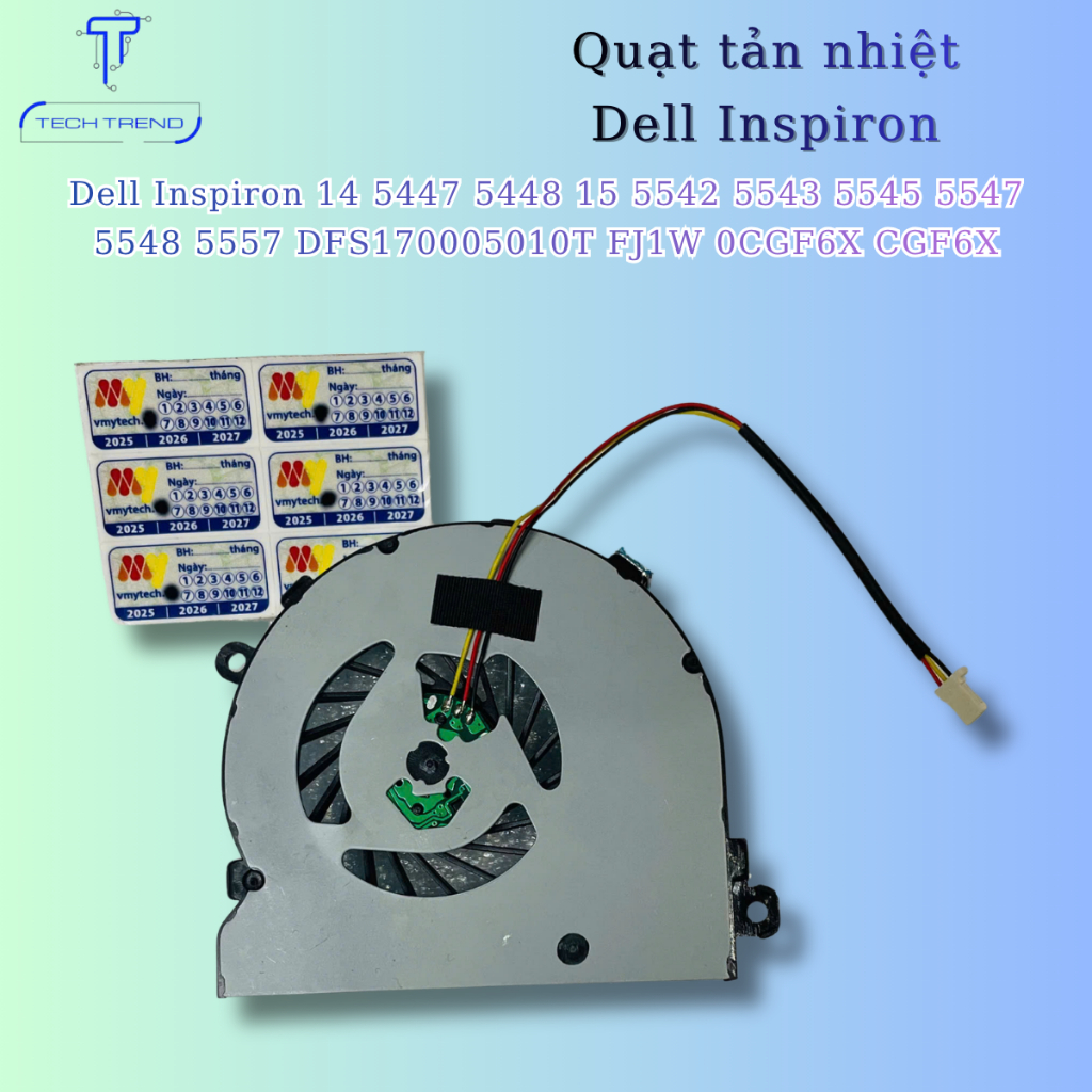 Quạt tản nhiệt Dell Inspiron 14 5447 5448 15 5542 5543 5545 5547 5548 5557 DFS170005010T FJ1W 0CGF6X
