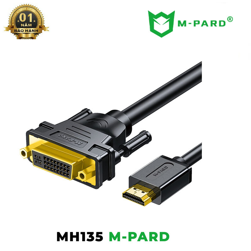 Cáp chuyển đổi tín hiệu HDMI sang DVI 24+5 M-PARD MH135 dài 15cm - hỗ trợ độ phân giải FullHD 1080P
