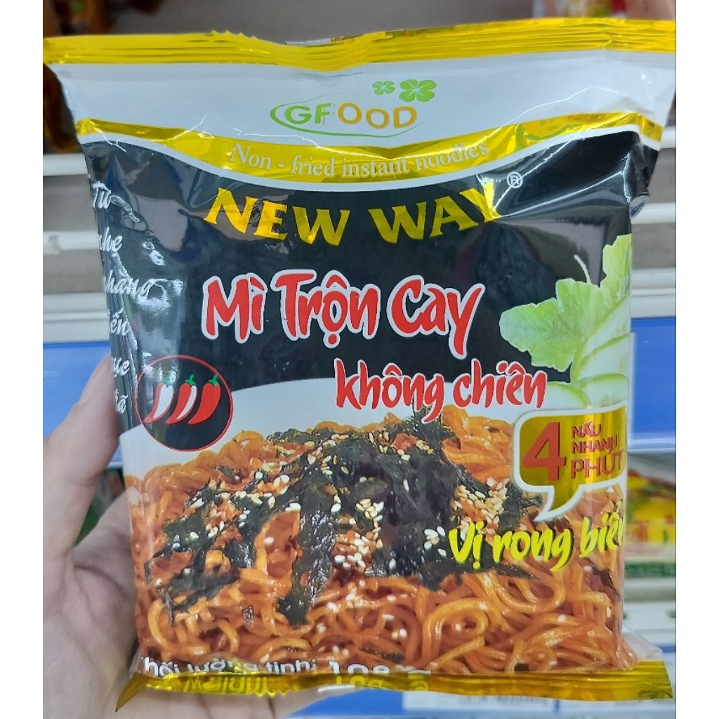 [DATE MỚI] mì trộn cay không chiên vị rong biển New Way GFOOD, 1 gói 108g (Mc1)