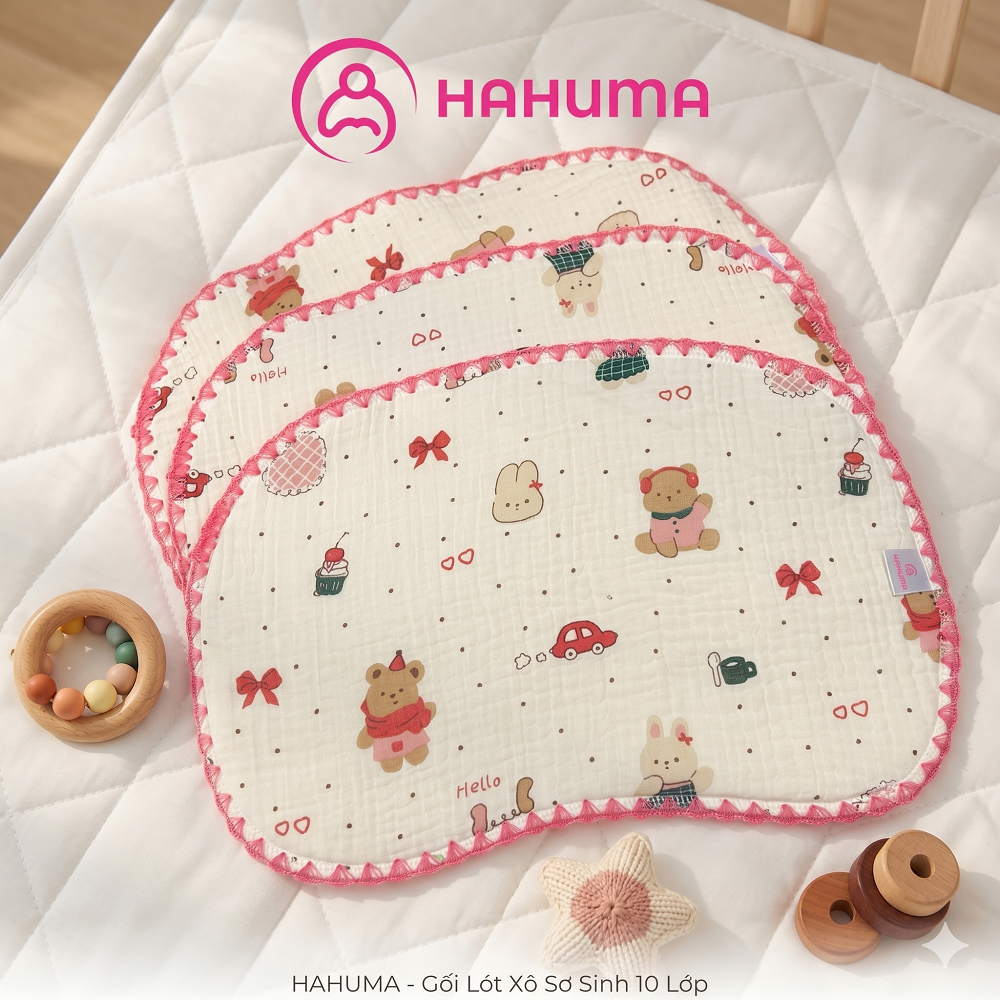Gối Xô Hahuma 10 Lớp Cho Trẻ Sơ Sinh – Siêu Mềm, Thấm Hút Tốt, An Toàn Cho Bé