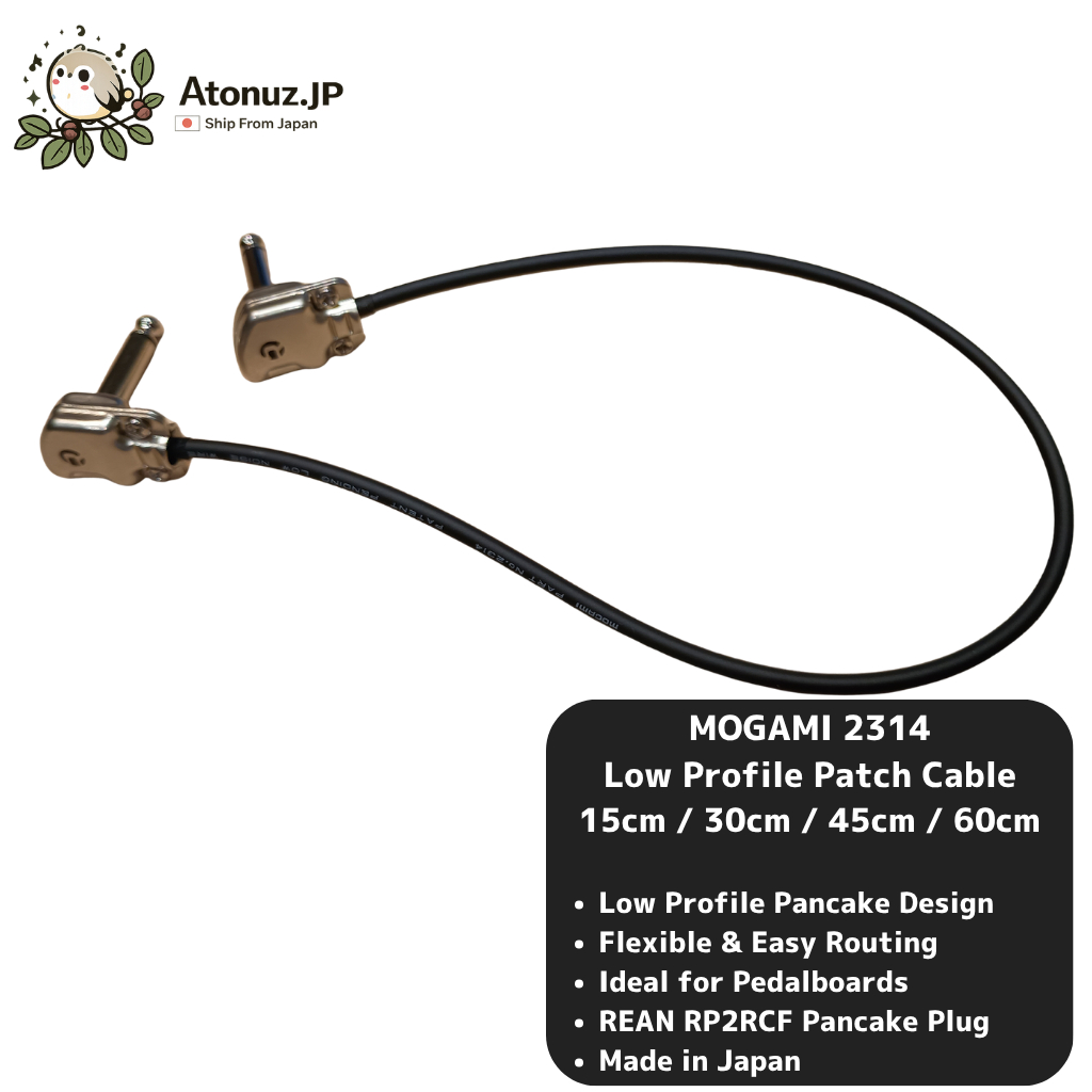 Mogami 2314 Low Profile Patch Cable LL Pancake Plug Guitar Pedalboard 15cm 30cm 45cm 60cm Japan