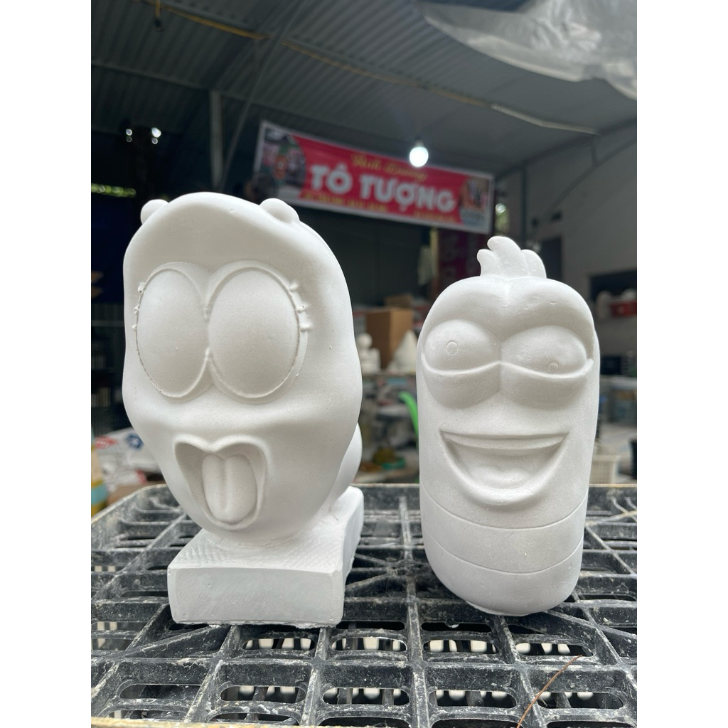 cặp đôi Tô Tượng Thạch Cao Larva Hồng, Ấu Trùng Tinh Nghịch,Tượng Tô Màu Chữa Lành DIY