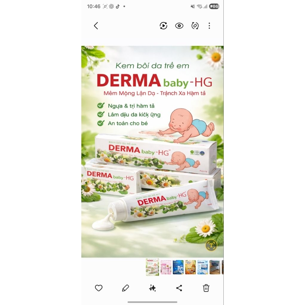 KEM BÔI HĂM TẢ DERMA BABY_HG