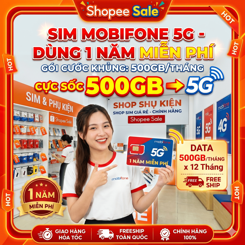 [SIM DATA 5G GIÁ RẺ] MOBIFONE 12FHCM BIG50Y 12MDT150 YOLO100M D159V U1500 TK159 PHÁT WIFI LẮP Ô TÔ M