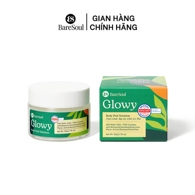 [TẶNG CỌ + STICKER] Peel da làm sáng, giảm thâm nách, mông, bikini, đầu gối, khuỷu tay AHA 25% BareSoul GLOWY 50g
