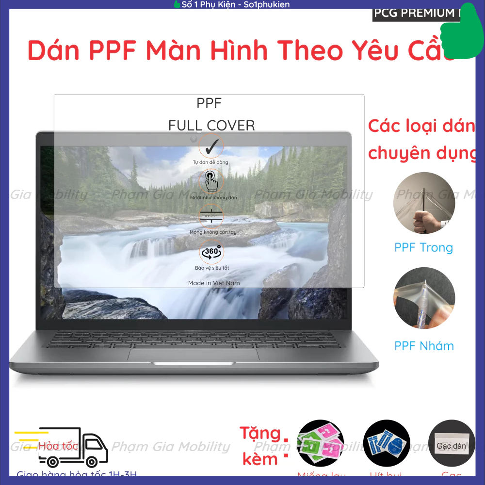 Dán màn hình laptop PPF các dòng laptop theo yêu cầu loại trong suốt, nhám chống vân tay (inbox cho 
