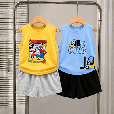 Bộ ba lỗ bé trai in nhiều hình size từ 15-40kg - Quần áo bé trai Loza Kids BL004