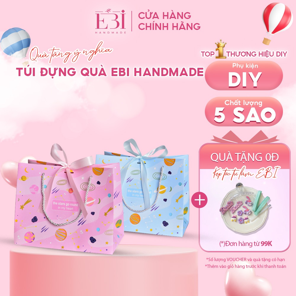 Túi đựng quà EBI HANDMADE ngôi sao và hành tinh dành cho ngày kỉ niệm, sinh nhật, valentine 14/2 - 8