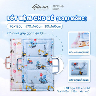 [Nệm mỏng] Nệm cho bé mẫu giáo size 70x120 và 70x140cm Gia An Bedding Tencel 60s gấp gọn có quai xách tiện lợi