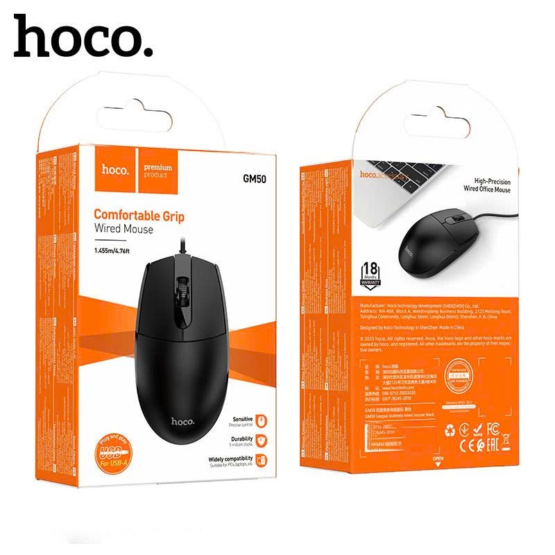 Chuột có dây dành cho máy tính Hoco GM50 League, chân cắm USB | BigBuy360 - bigbuy360.vn
