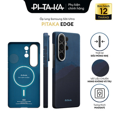 Ốp lưng Samsung S26 Ultra - PITAKA Edge - Ultra-slim Siêu Mỏng Nhẹ, Sạc Từ Tính, Sợi Aramid Cao Cấp Chính Hãng