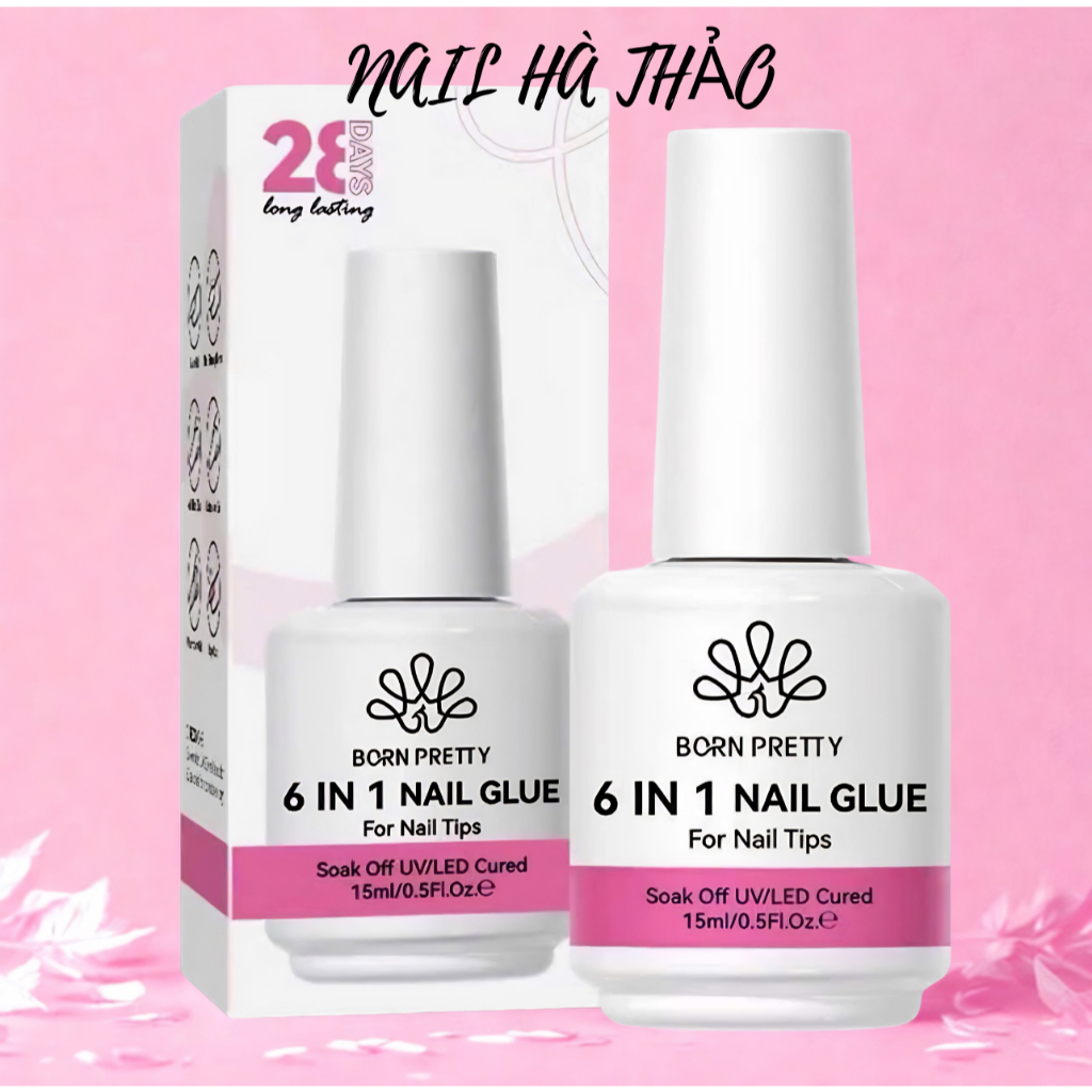 Gel đa năng 6in1 Born Pretty CHÍNH HÃNG 15ml - Sơn gel liên kết 6 trong 1 base, nối úp cứng móng NAI