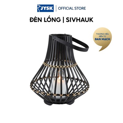 Đèn lồng | JYSK SIVHAUK | tre/thủy tinh | đen | Ø31xC35cm